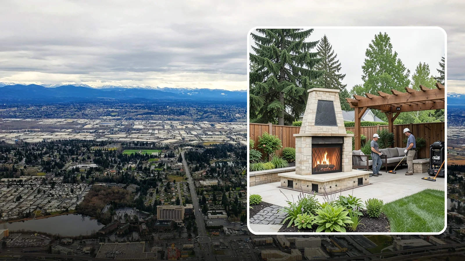 Outdoor Fireplace Installation in SeaTac, King County, WA - Custom outdoor fireplaces that bring warmth, ambiance, and a stunning focal point to your patio.
