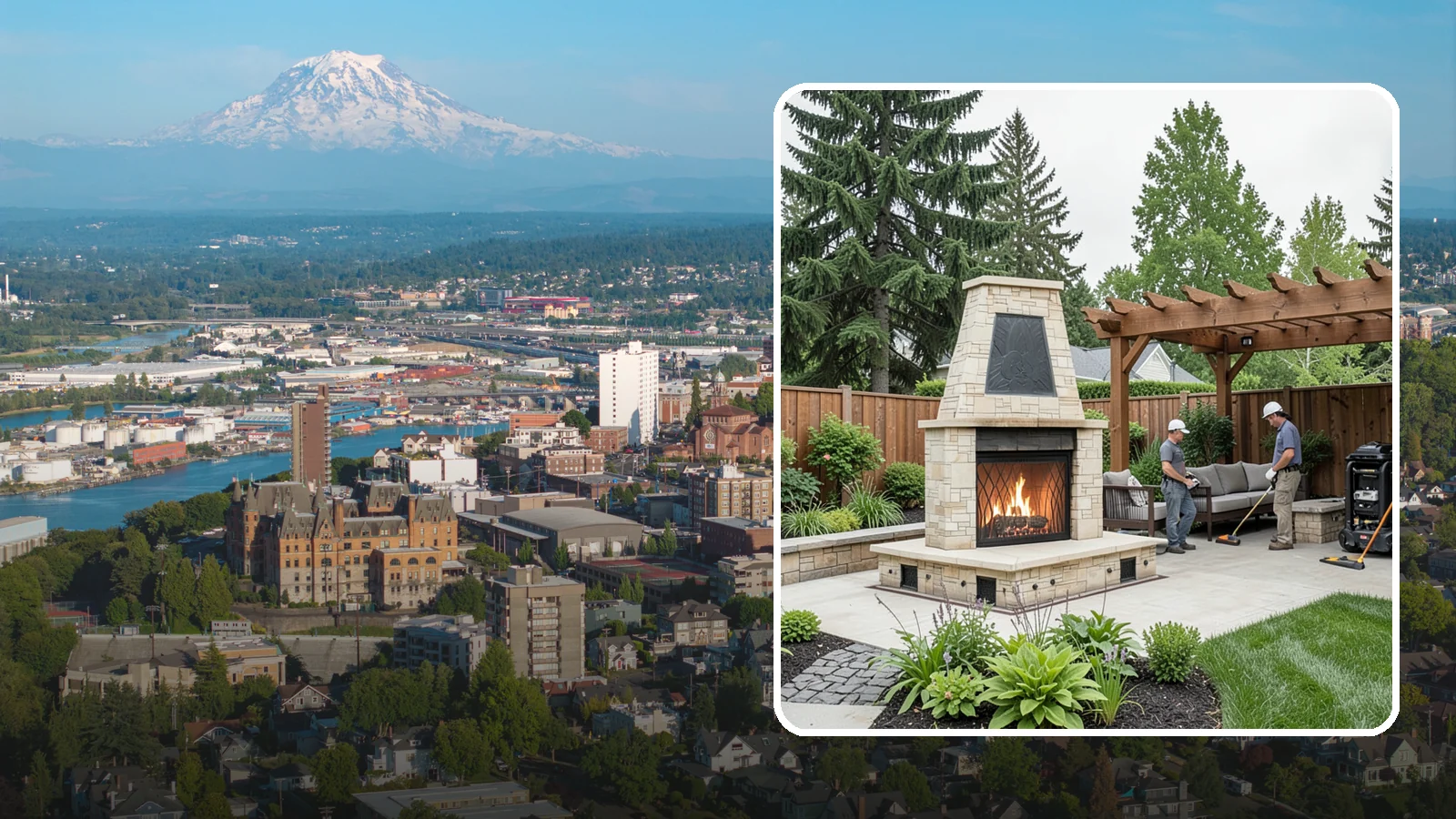 Outdoor Fireplace Installation in Tacoma, Pierce County, WA - Custom outdoor fireplaces that bring warmth, ambiance, and a stunning focal point to your patio.