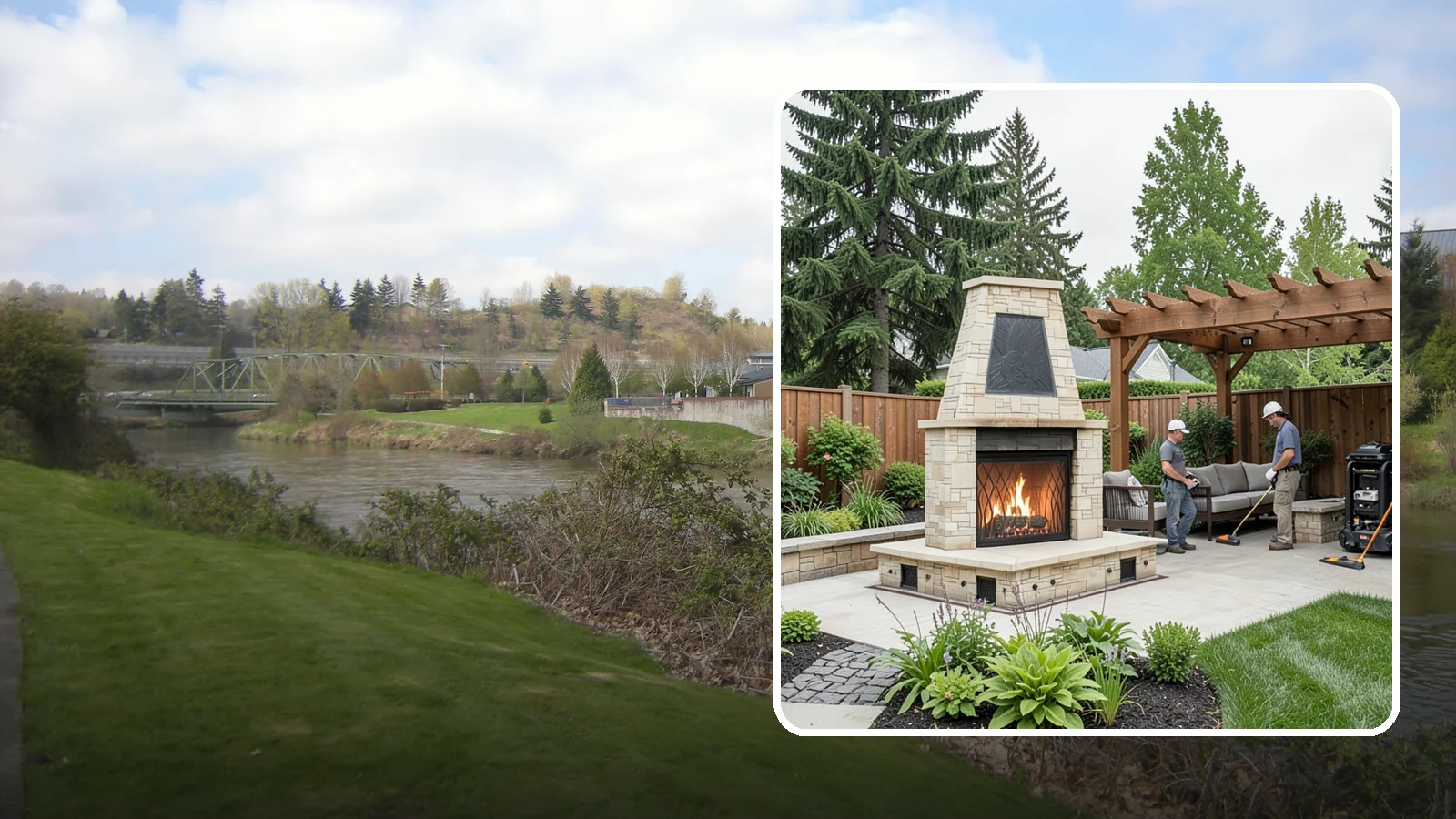 Outdoor Fireplace Installation in Tukwila, King County, WA - Custom outdoor fireplaces that bring warmth, ambiance, and a stunning focal point to your patio.