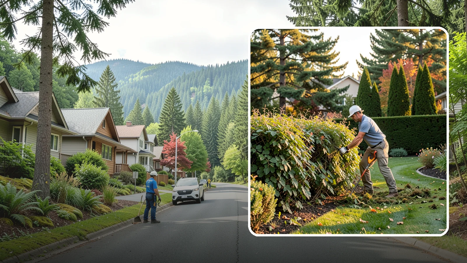 Overgrown Hedge Restoration in Darrington, Snohomish County, WA - Comprehensive restoration that reclaims neglected, oversized hedges and brings them back to a healthy, manageable, well-defined...