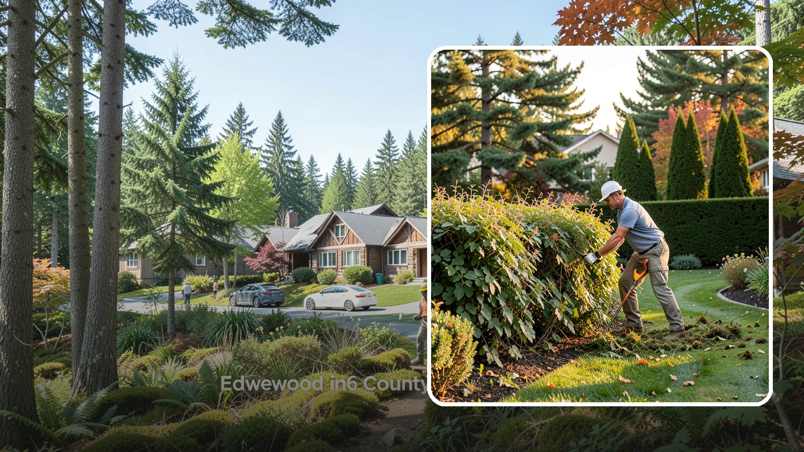 Overgrown Hedge Restoration in Edgewood, Pierce County, WA - Comprehensive restoration that reclaims neglected, oversized hedges and brings them back to a healthy, manageable, well-defined...