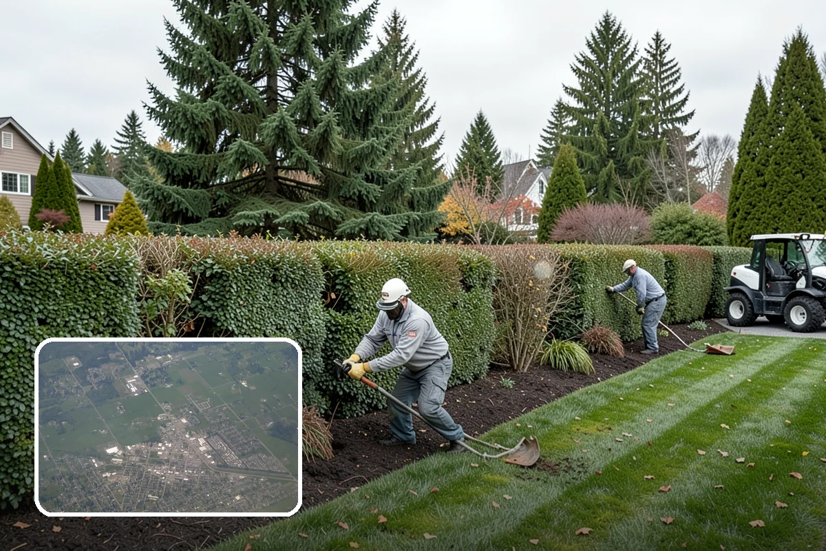 Overgrown Hedge Restoration in Enumclaw, King County, WA - Reclaims overgrown hedges from fences and paths
