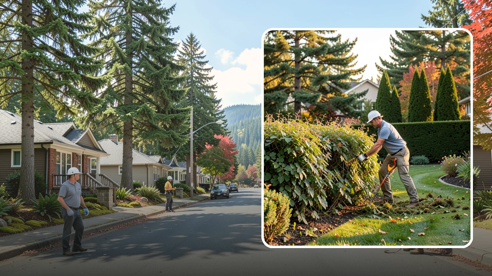 Overgrown Hedge Restoration in Hunts Point, King County, WA - Comprehensive restoration that reclaims neglected, oversized hedges and brings them back to a healthy, manageable, well-defined...