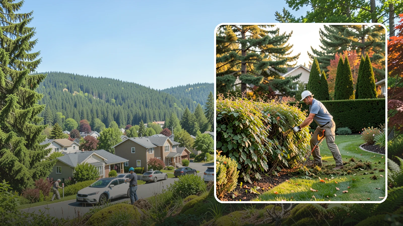 Overgrown Hedge Restoration in Index, Snohomish County, WA - Comprehensive restoration that reclaims neglected, oversized hedges and brings them back to a healthy, manageable, well-defined...