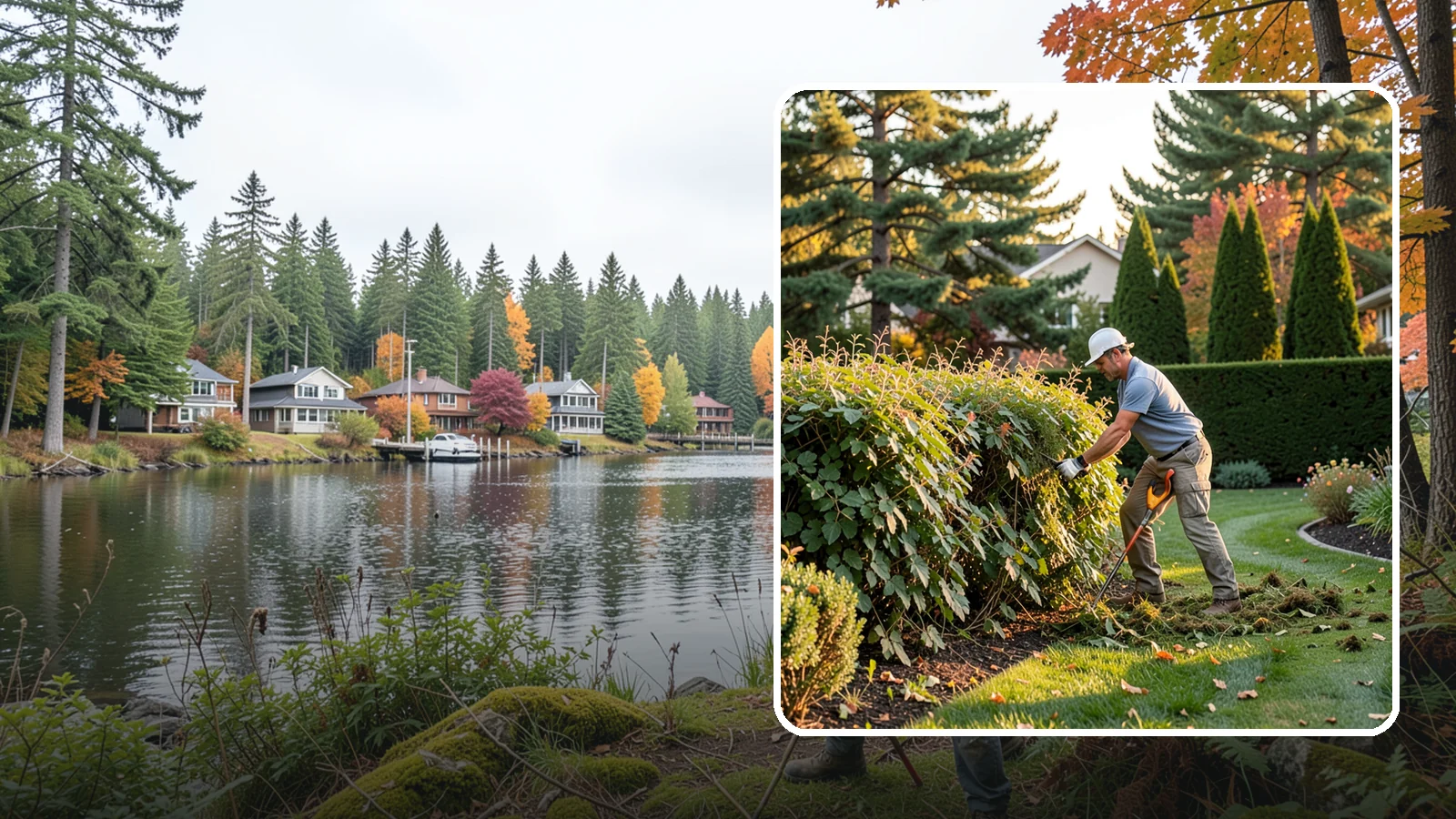 Overgrown Hedge Restoration in La Conner, Skagit County, WA - Comprehensive restoration that reclaims neglected, oversized hedges and brings them back to a healthy, manageable, well-defined...