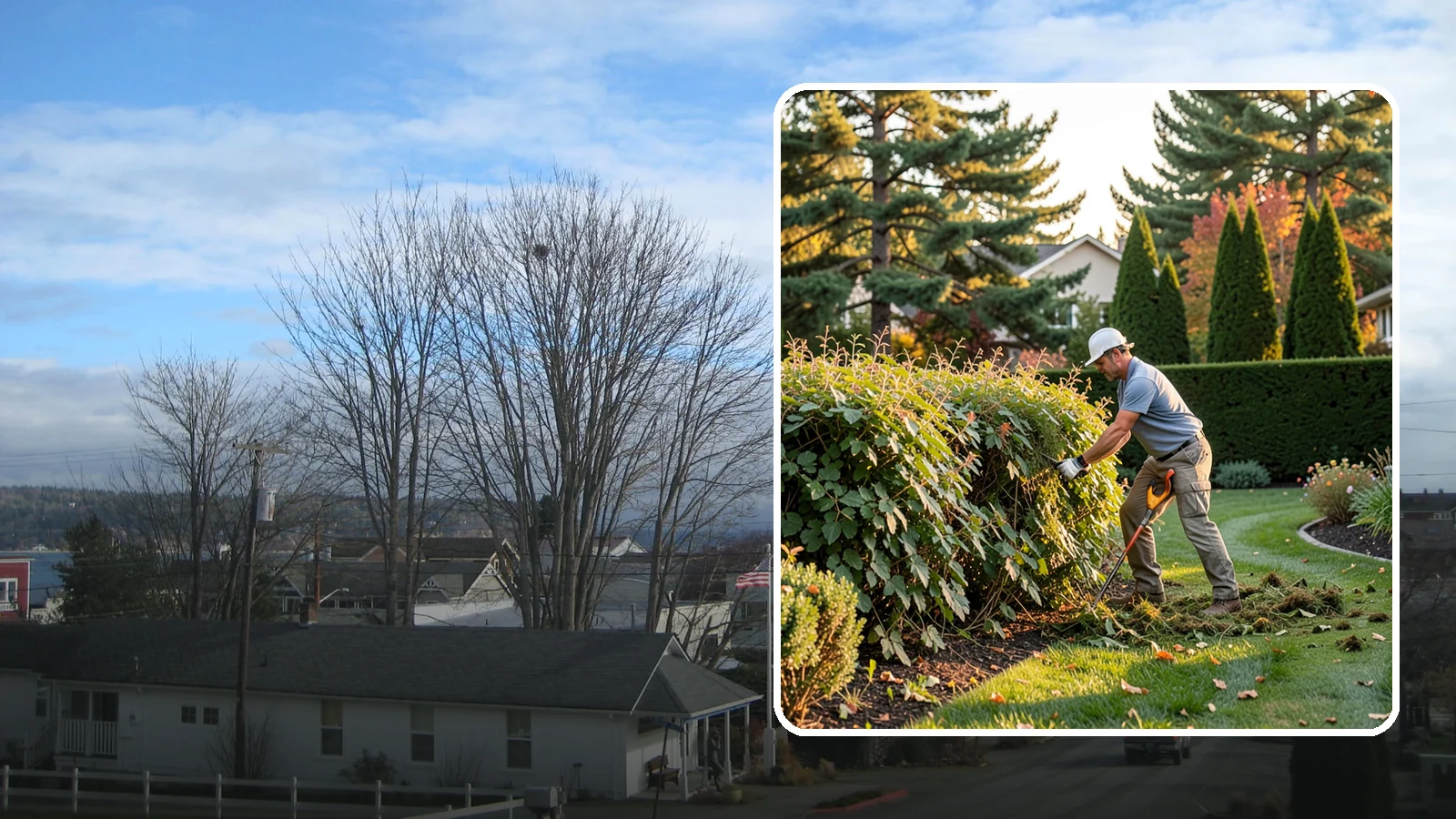 Overgrown Hedge Restoration in Langley, Island County, WA - Comprehensive restoration that reclaims neglected, oversized hedges and brings them back to a healthy, manageable, well-defined...