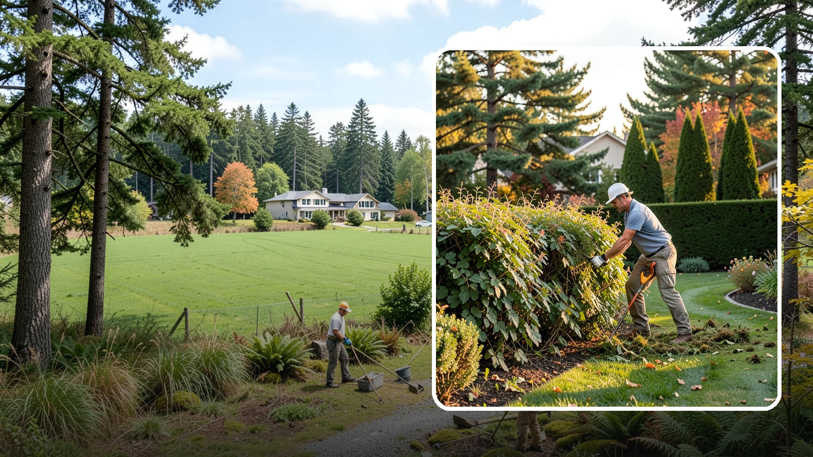 Overgrown Hedge Restoration in Lyman, Skagit County, WA - Comprehensive restoration that reclaims neglected, oversized hedges and brings them back to a healthy, manageable, well-defined...