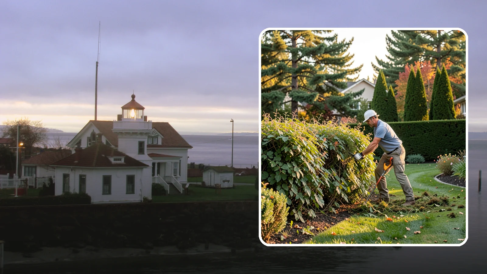 Overgrown Hedge Restoration in Mukilteo, Snohomish County, WA - Comprehensive restoration that reclaims neglected, oversized hedges and brings them back to a healthy, manageable, well-defined...