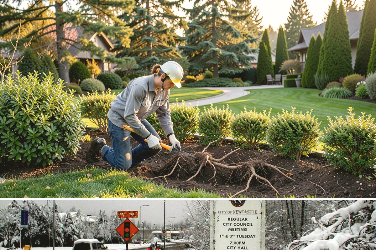 Overgrown Hedge Restoration in Newcastle, King County, WA - Begin restoration in late winter to early spring so plants recover strongly through the growing season.