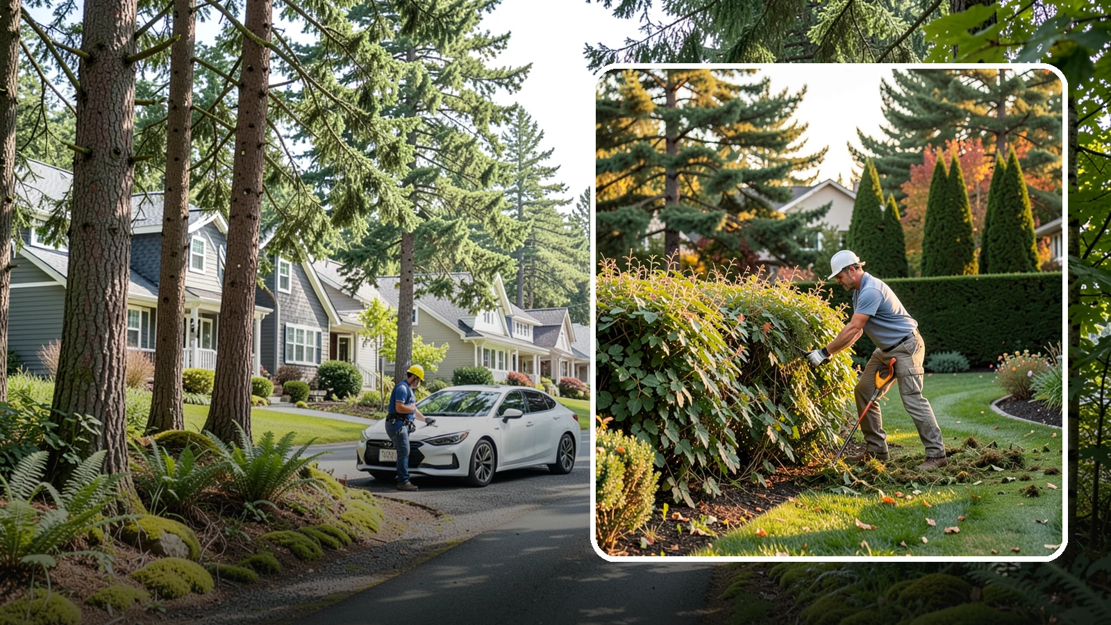 Overgrown Hedge Restoration in Normandy Park, King County, WA - Comprehensive restoration that reclaims neglected, oversized hedges and brings them back to a healthy, manageable, well-defined...