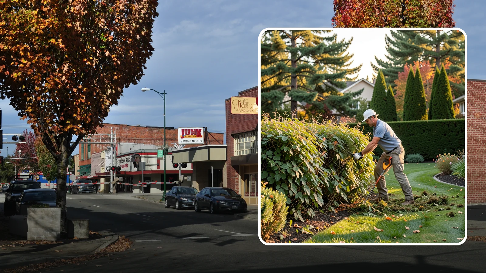 Overgrown Hedge Restoration in Puyallup, Pierce County, WA - Comprehensive restoration that reclaims neglected, oversized hedges and brings them back to a healthy, manageable, well-defined...