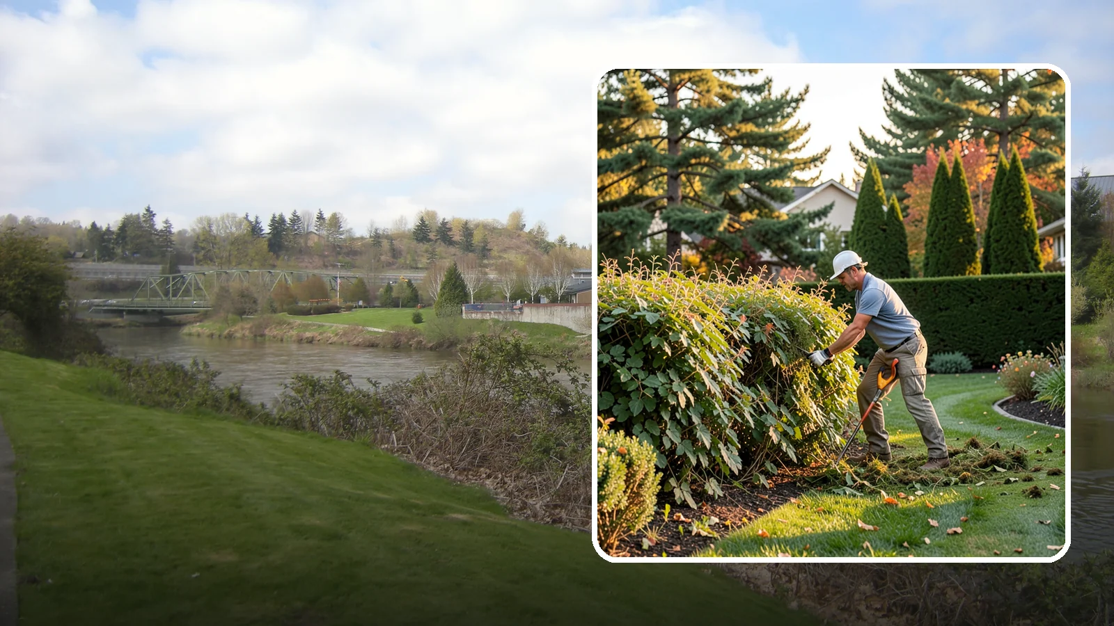Overgrown Hedge Restoration in Tukwila, King County, WA - Comprehensive restoration that reclaims neglected, oversized hedges and brings them back to a healthy, manageable, well-defined...