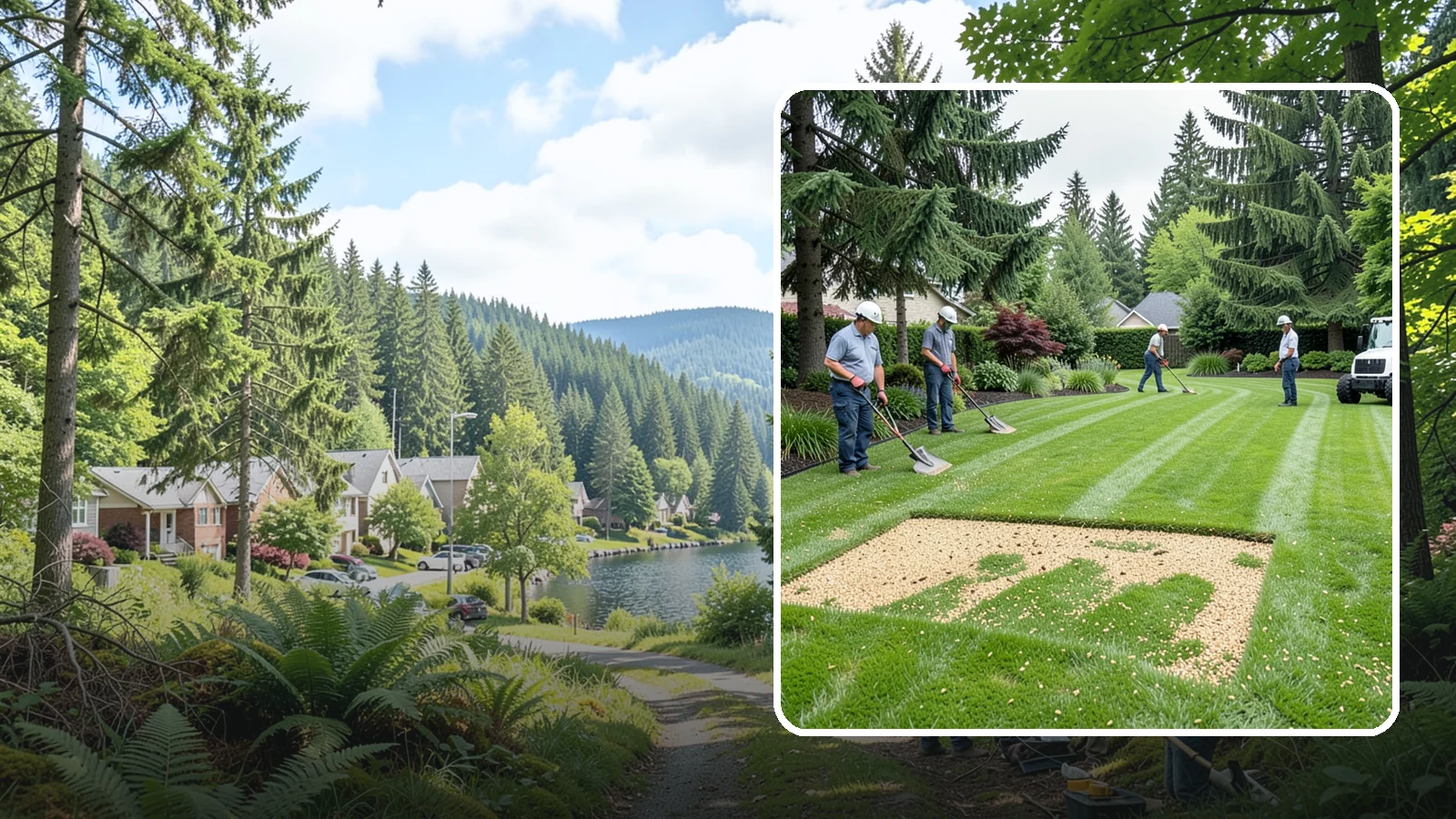 Overseeding in Lake Forest Park, King County, WA - Overseeding that thickens thin, patchy lawns with fresh, region-appropriate grass.