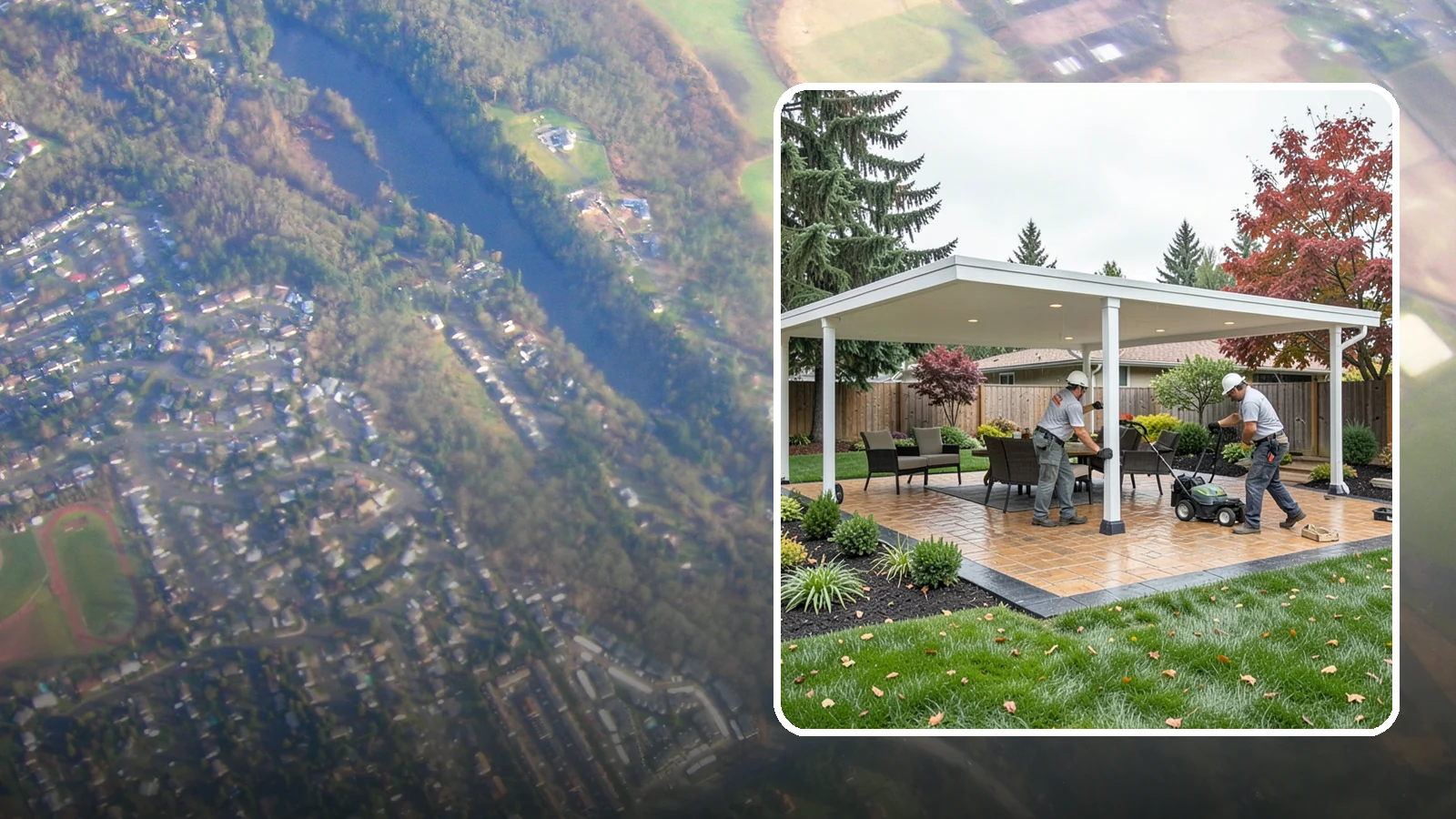 Patio Cover Installation in Algona, King County, WA - Solid and louvered patio covers that make your outdoor space usable rain or shine, year-round.