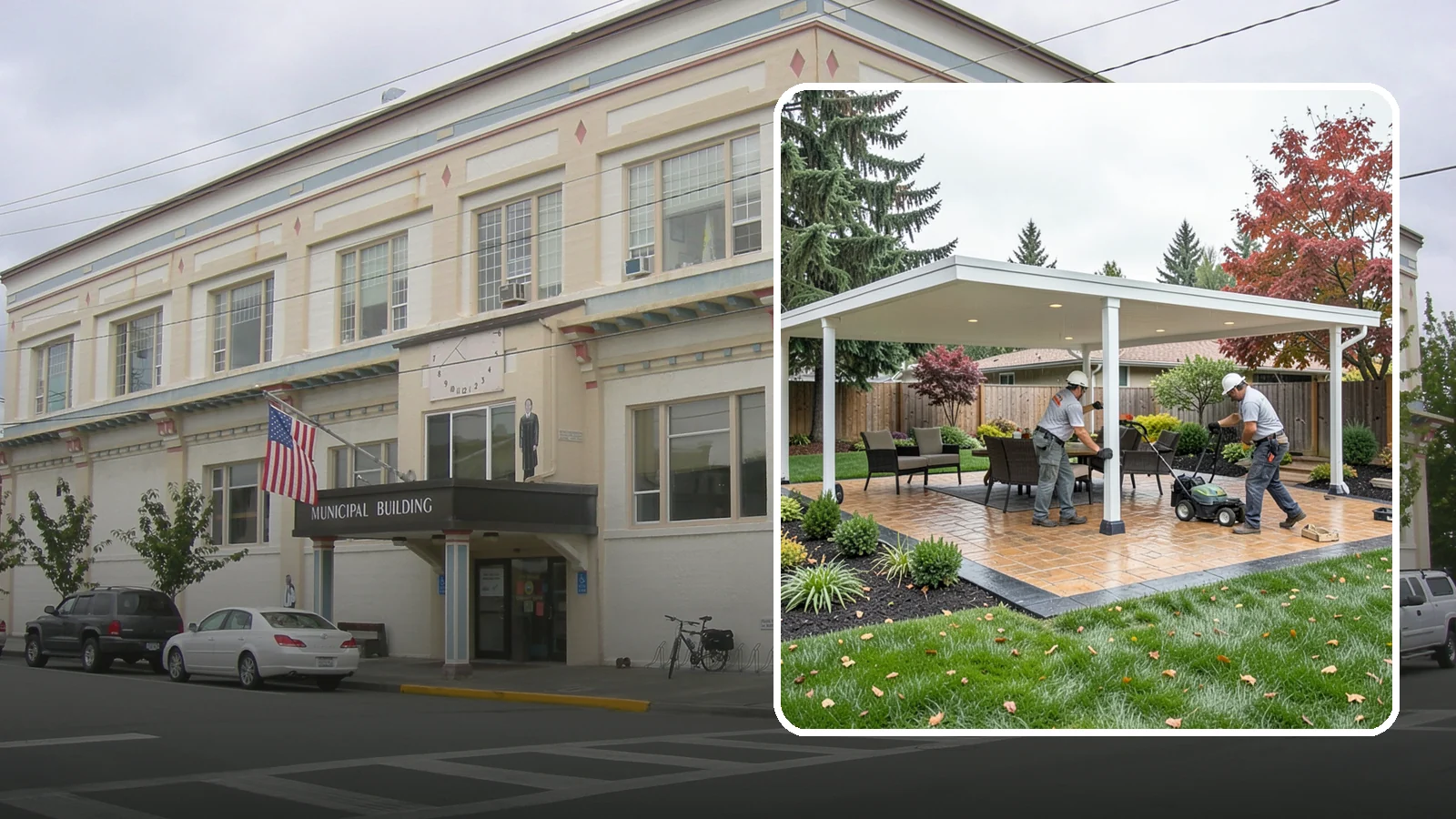 Patio Cover Installation in Anacortes, Skagit County, WA - Solid and louvered patio covers that make your outdoor space usable rain or shine, year-round.