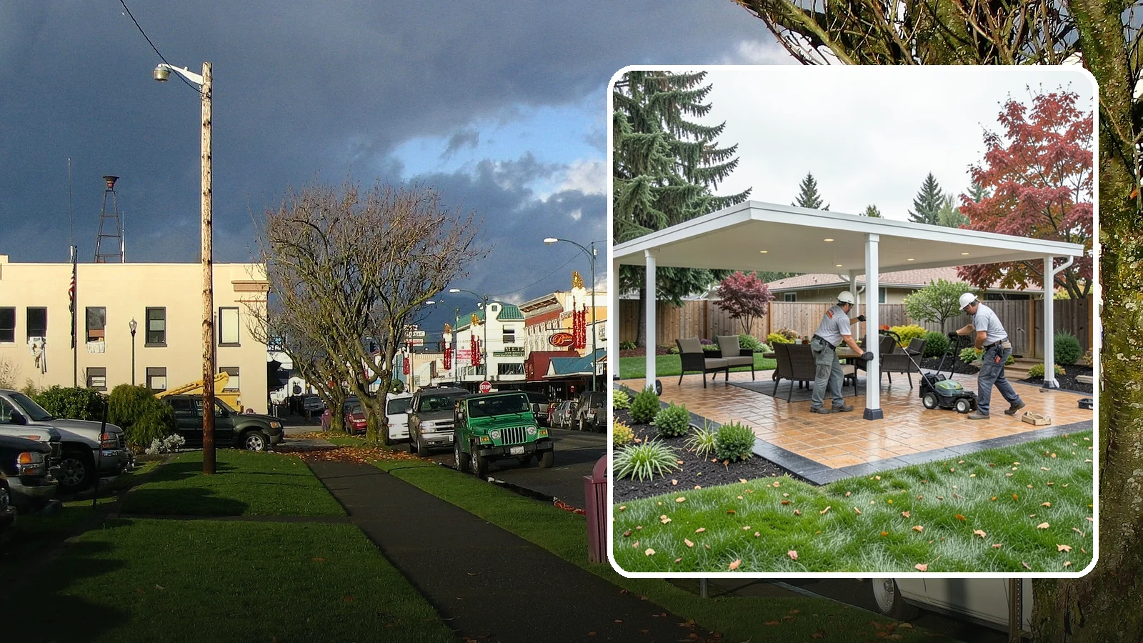 Patio Cover Installation in Arlington, Snohomish County, WA - Solid and louvered patio covers that make your outdoor space usable rain or shine, year-round.