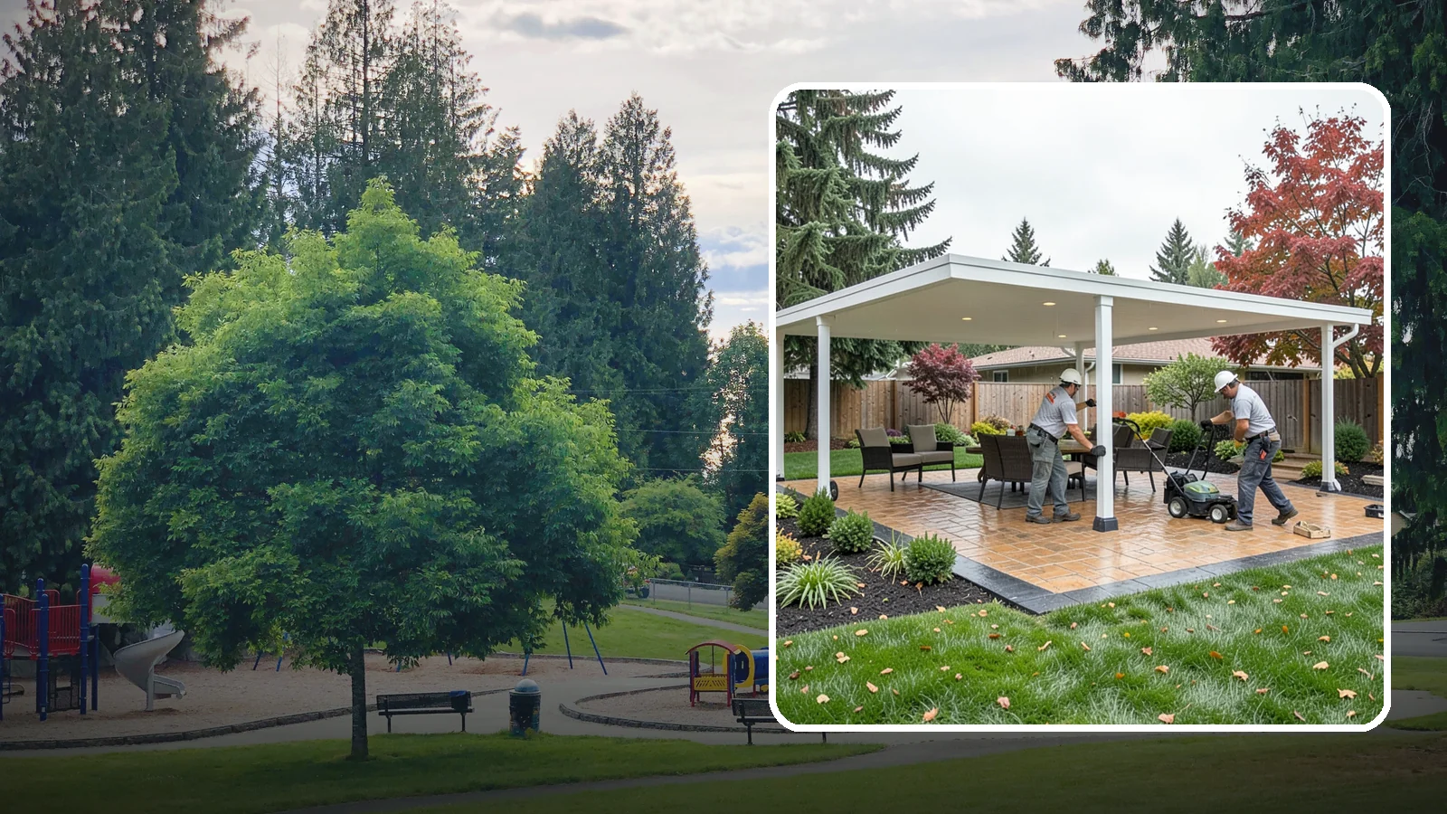 Patio Cover Installation in Bonney Lake, Pierce County, WA - Solid and louvered patio covers that make your outdoor space usable rain or shine, year-round.