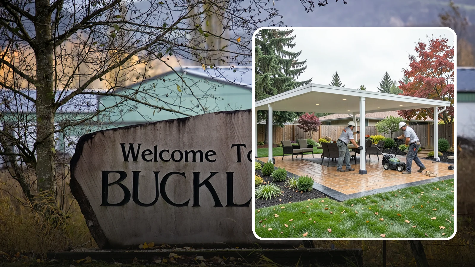 Patio Cover Installation in Buckley, Pierce County, WA - Solid and louvered patio covers that make your outdoor space usable rain or shine, year-round.