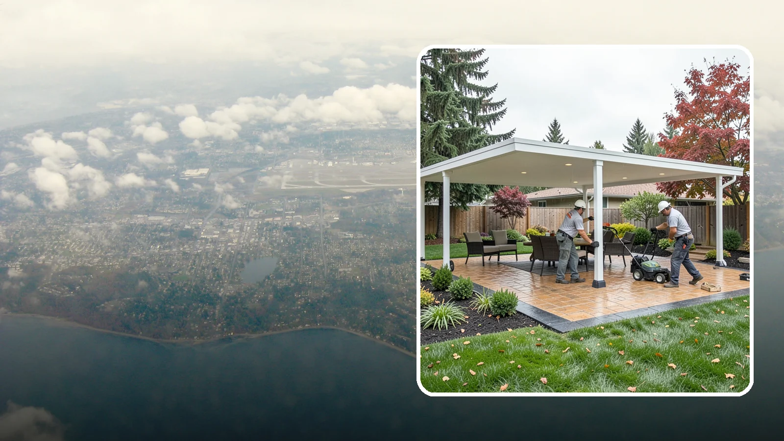 Patio Cover Installation in Burien, King County, WA - Solid and louvered patio covers that make your outdoor space usable rain or shine, year-round.
