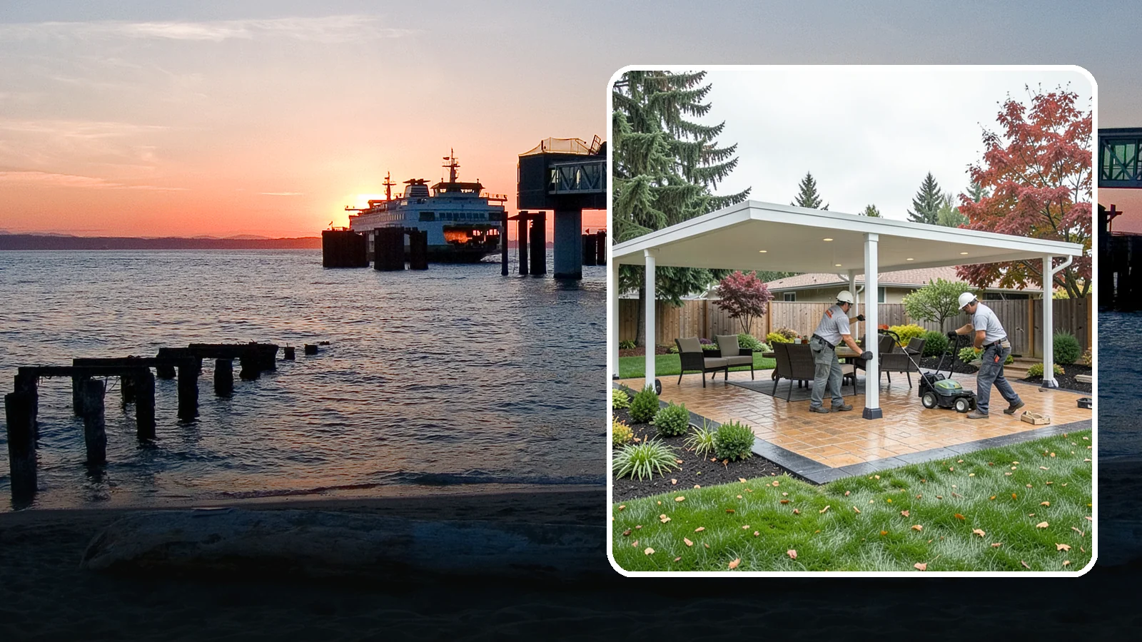 Patio Cover Installation in Edmonds, Snohomish County, WA - Solid and louvered patio covers that make your outdoor space usable rain or shine, year-round.