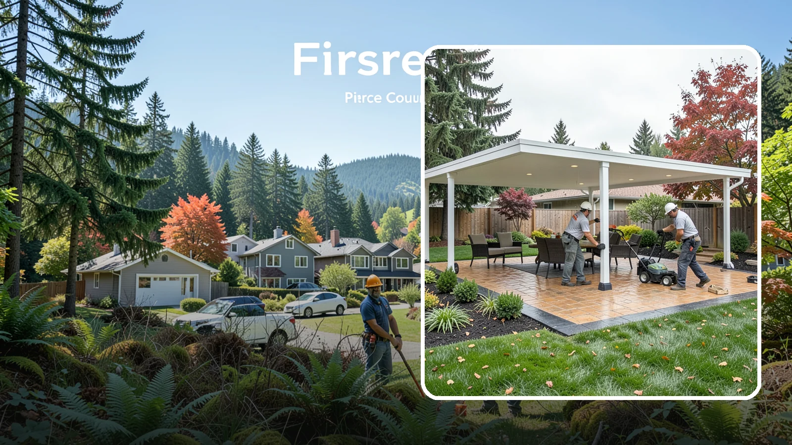 Patio Cover Installation in Fircrest, Pierce County, WA - Solid and louvered patio covers that make your outdoor space usable rain or shine, year-round.