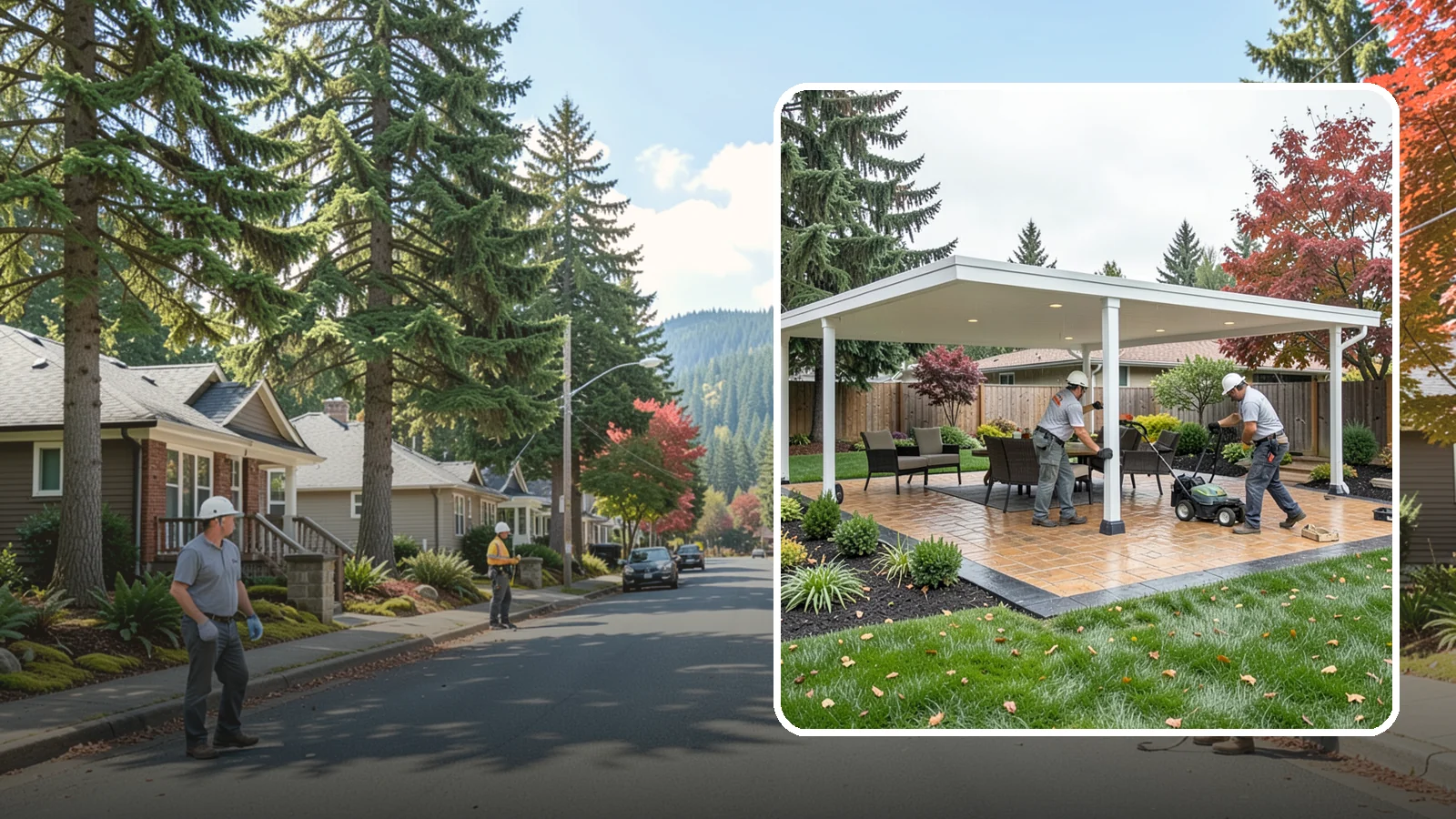Patio Cover Installation in Hunts Point, King County, WA - Solid and louvered patio covers that make your outdoor space usable rain or shine, year-round.
