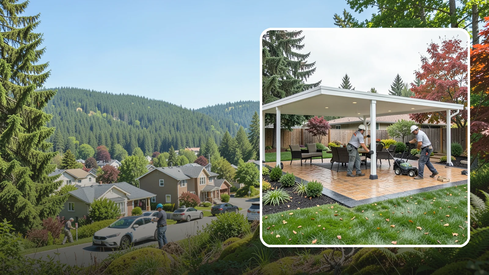 Patio Cover Installation in Index, Snohomish County, WA - Solid and louvered patio covers that make your outdoor space usable rain or shine, year-round.