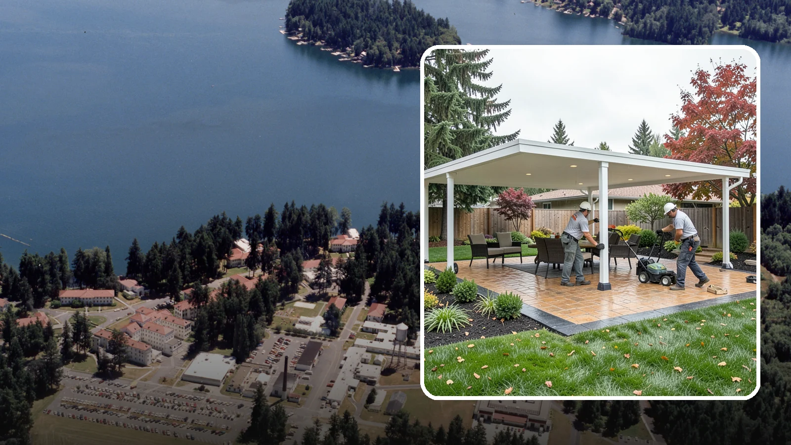 Patio Cover Installation in Lakewood, Pierce County, WA - Solid and louvered patio covers that make your outdoor space usable rain or shine, year-round.