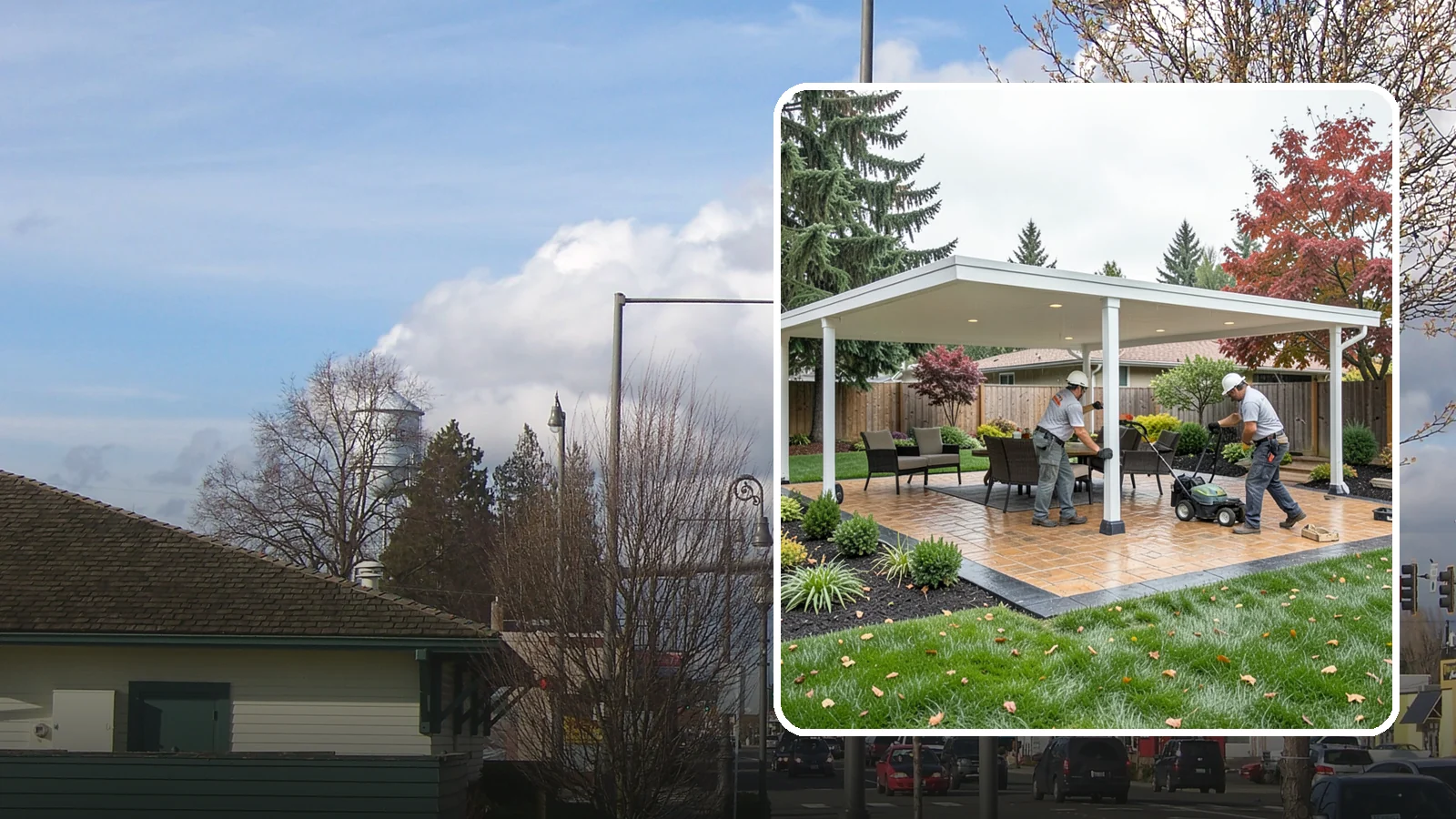 Patio Cover Installation in Marysville, Snohomish County, WA - Solid and louvered patio covers that make your outdoor space usable rain or shine, year-round.