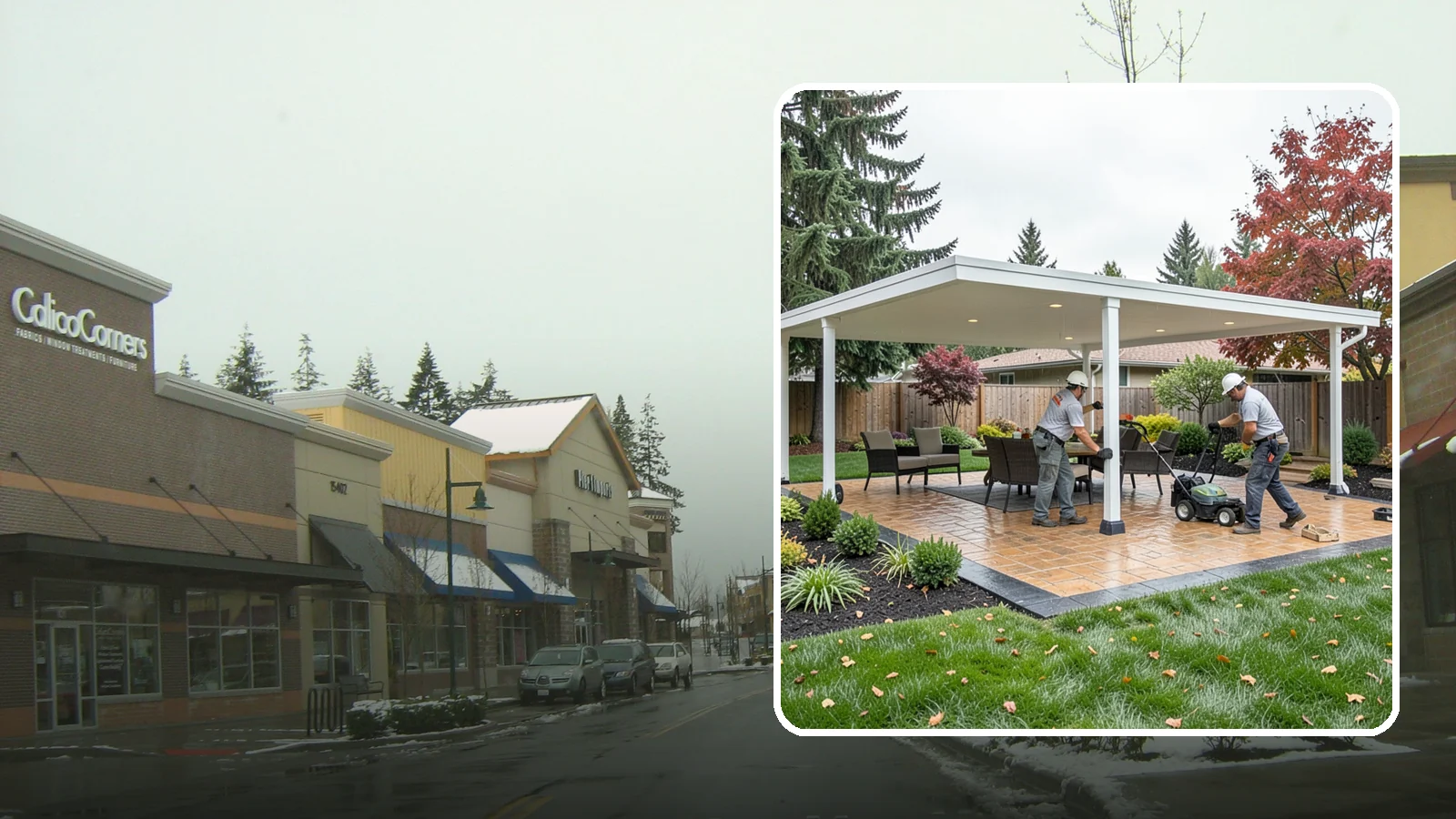 Patio Cover Installation in Mill Creek, Snohomish County, WA - Solid and louvered patio covers that make your outdoor space usable rain or shine, year-round.