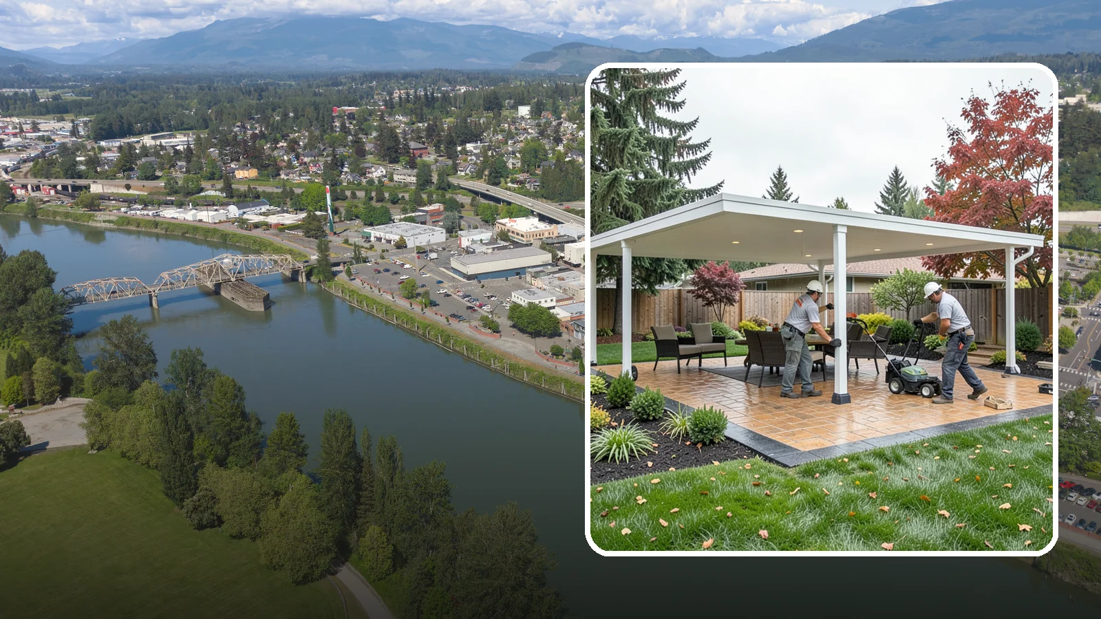 Patio Cover Installation in Mount Vernon, Skagit County, WA - Solid and louvered patio covers that make your outdoor space usable rain or shine, year-round.