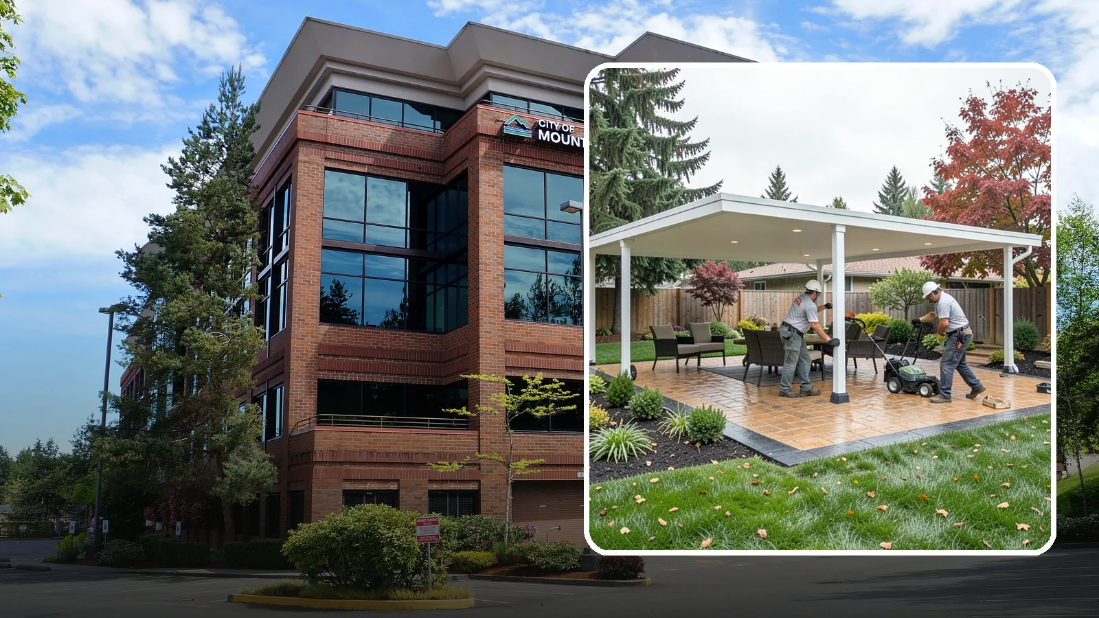 Patio Cover Installation in Mountlake Terrace, Snohomish County, WA - Solid and louvered patio covers that make your outdoor space usable rain or shine, year-round.