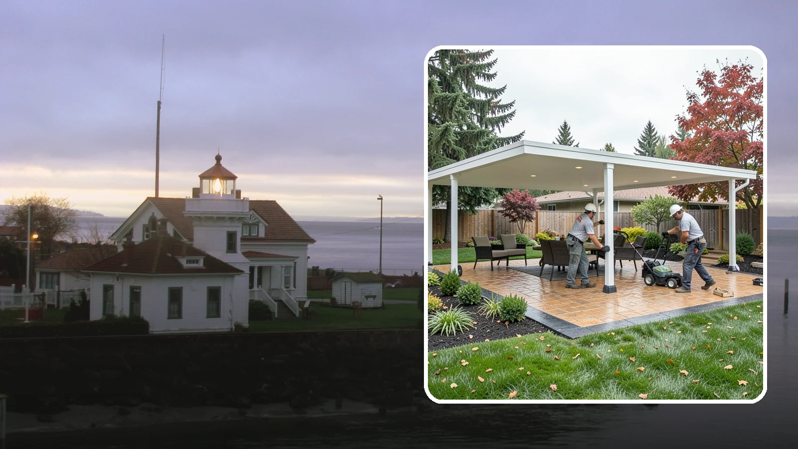 Patio Cover Installation in Mukilteo, Snohomish County, WA - Solid and louvered patio covers that make your outdoor space usable rain or shine, year-round.