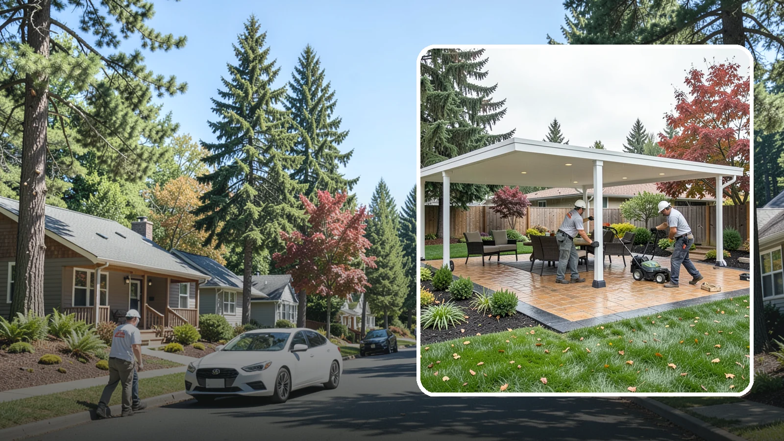 Patio Cover Installation in Orting, Pierce County, WA - Solid and louvered patio covers that make your outdoor space usable rain or shine, year-round.