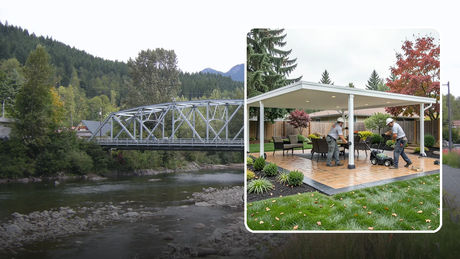 Patio Cover Installation in Skykomish, King County, WA - Solid and louvered patio covers that make your outdoor space usable rain or shine, year-round.