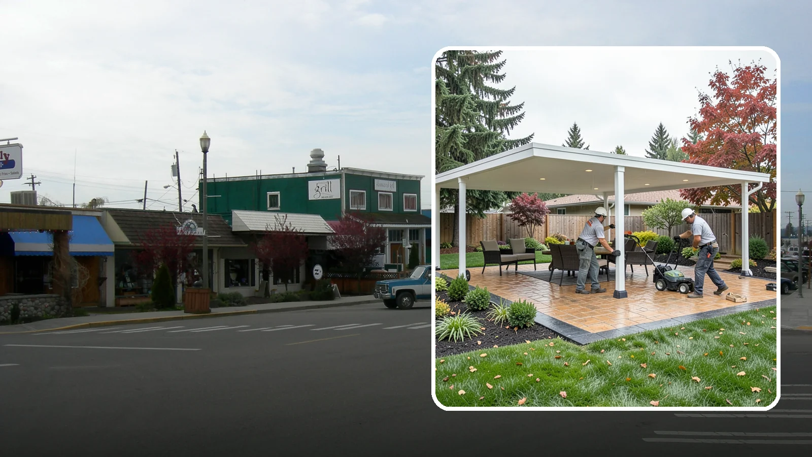 Patio Cover Installation in Stanwood, Snohomish County, WA - Solid and louvered patio covers that make your outdoor space usable rain or shine, year-round.