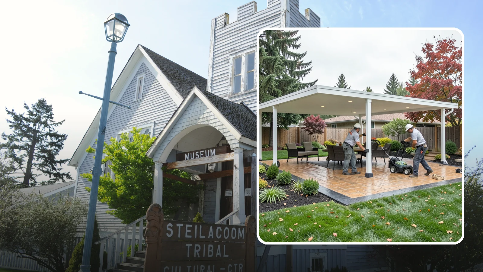 Patio Cover Installation in Steilacoom, Pierce County, WA - Solid and louvered patio covers that make your outdoor space usable rain or shine, year-round.
