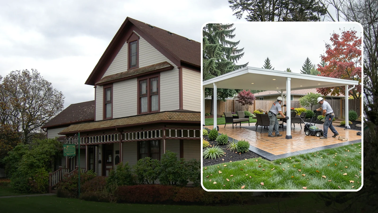 Patio Cover Installation in Sumner, Pierce County, WA - Solid and louvered patio covers that make your outdoor space usable rain or shine, year-round.