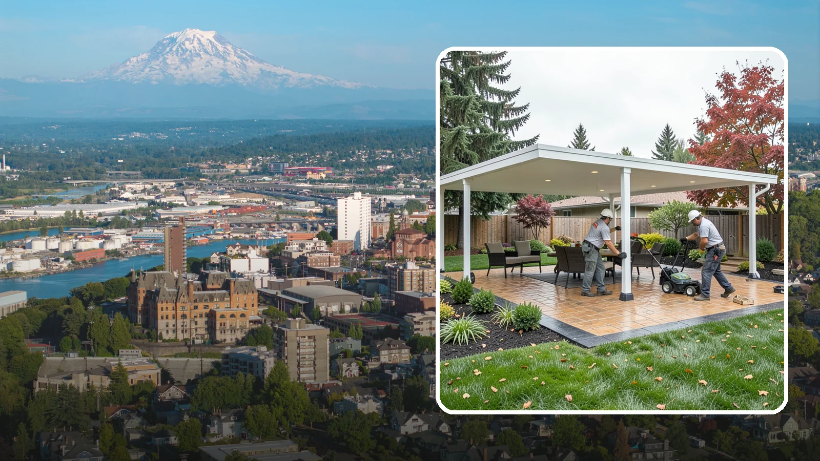 Patio Cover Installation in Tacoma, Pierce County, WA - Solid and louvered patio covers that make your outdoor space usable rain or shine, year-round.
