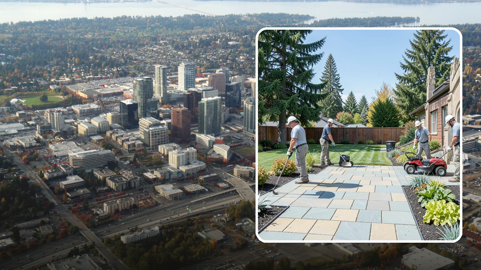Patio Installation in Bellevue, King County, WA - Custom paver, stone, and concrete patios built to create durable, beautiful outdoor living space.