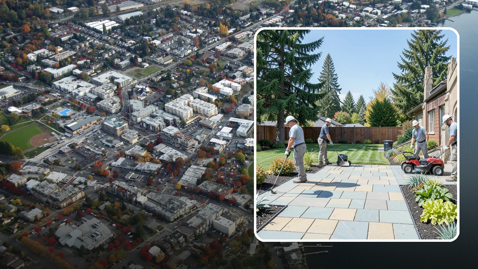 Patio Installation in Kirkland, King County, WA - Custom paver, stone, and concrete patios built to create durable, beautiful outdoor living space.