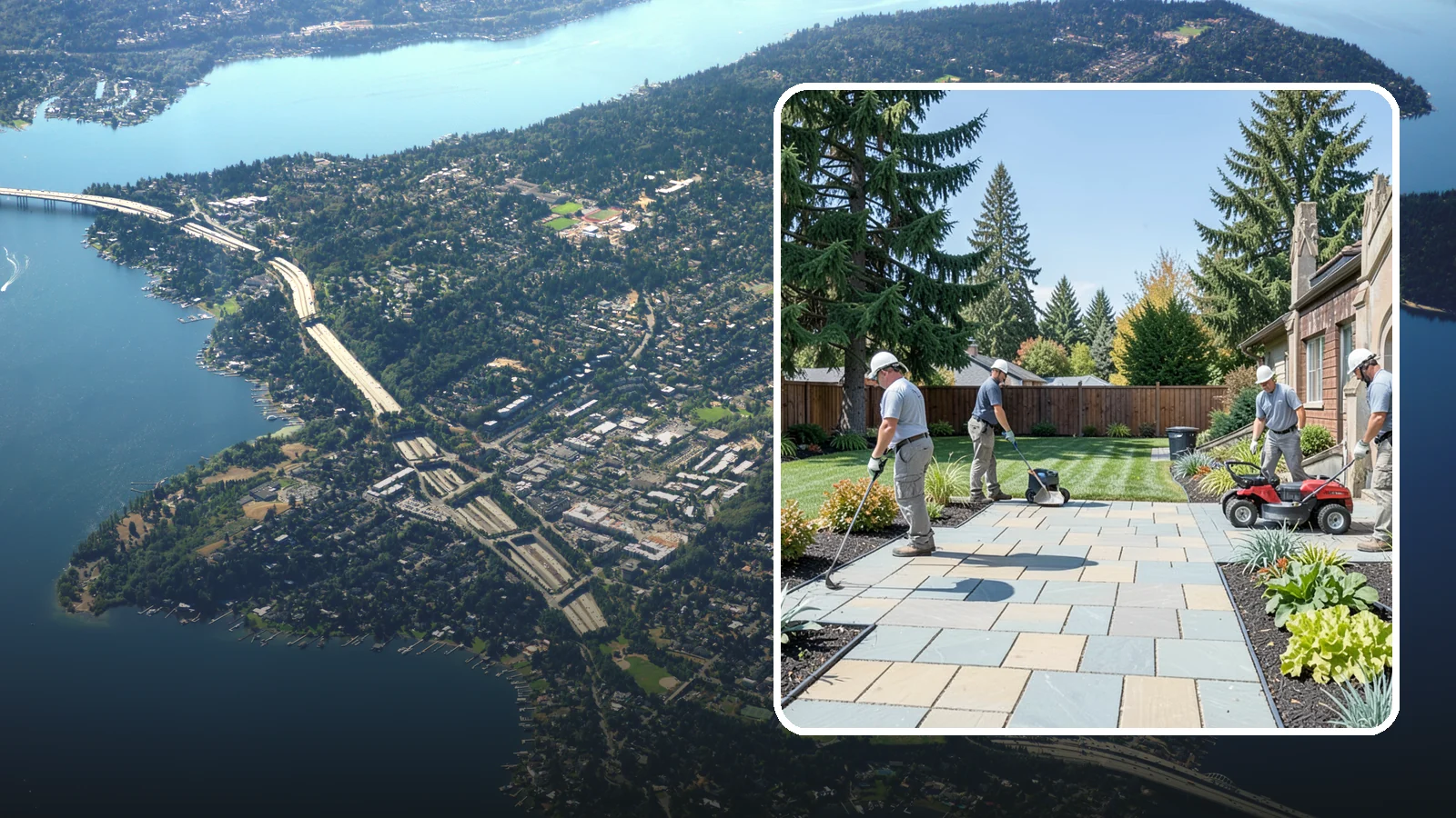 Patio Installation in Mercer Island, King County, WA - Custom paver, stone, and concrete patios built to create durable, beautiful outdoor living space.