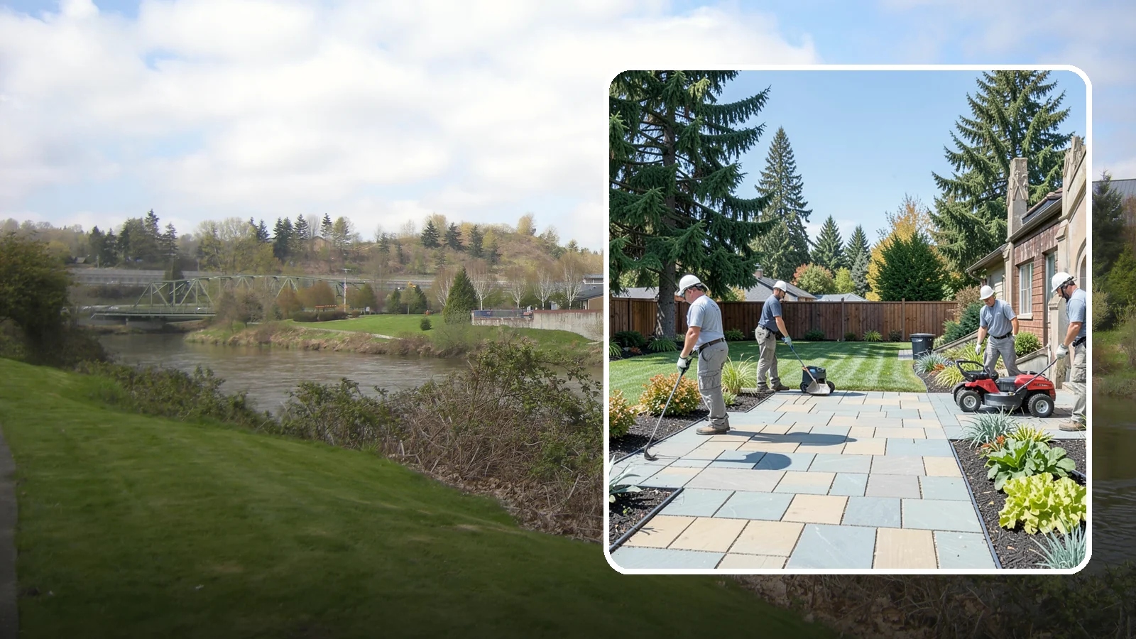 Patio Installation in Tukwila, King County, WA - Custom paver, stone, and concrete patios built to create durable, beautiful outdoor living space.