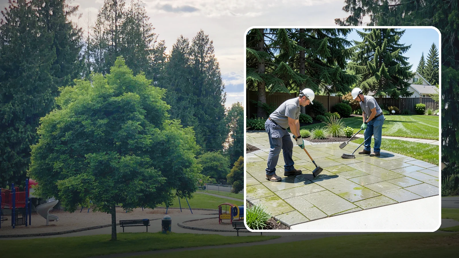 Paver Cleaning in Bonney Lake, Pierce County, WA - We deep-clean and re-sand paver surfaces to remove the moss, algae, and grime that thrive in Northwest damp.
