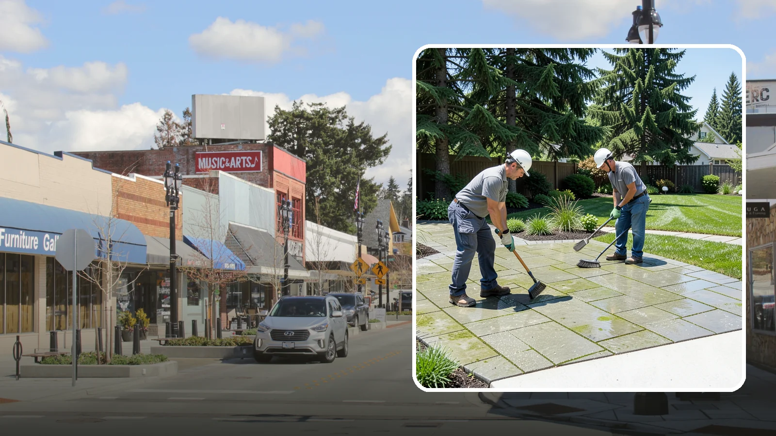 Paver Cleaning in Bothell, King County, WA - We deep-clean and re-sand paver surfaces to remove the moss, algae, and grime that thrive in Northwest damp.