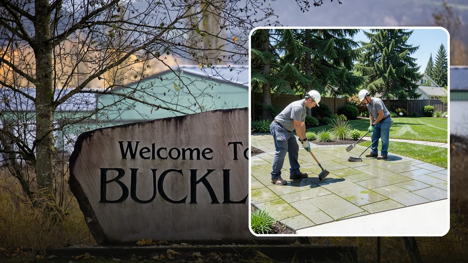 Paver Cleaning in Buckley, Pierce County, WA - We deep-clean and re-sand paver surfaces to remove the moss, algae, and grime that thrive in Northwest damp.