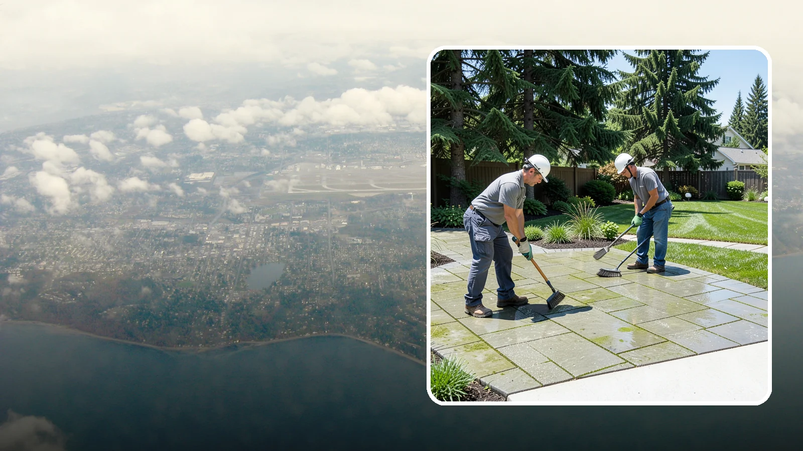 Paver Cleaning in Burien, King County, WA - We deep-clean and re-sand paver surfaces to remove the moss, algae, and grime that thrive in Northwest damp.