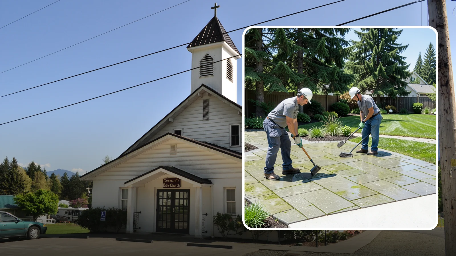 Paver Cleaning in Concrete, Skagit County, WA - We deep-clean and re-sand paver surfaces to remove the moss, algae, and grime that thrive in Northwest damp.