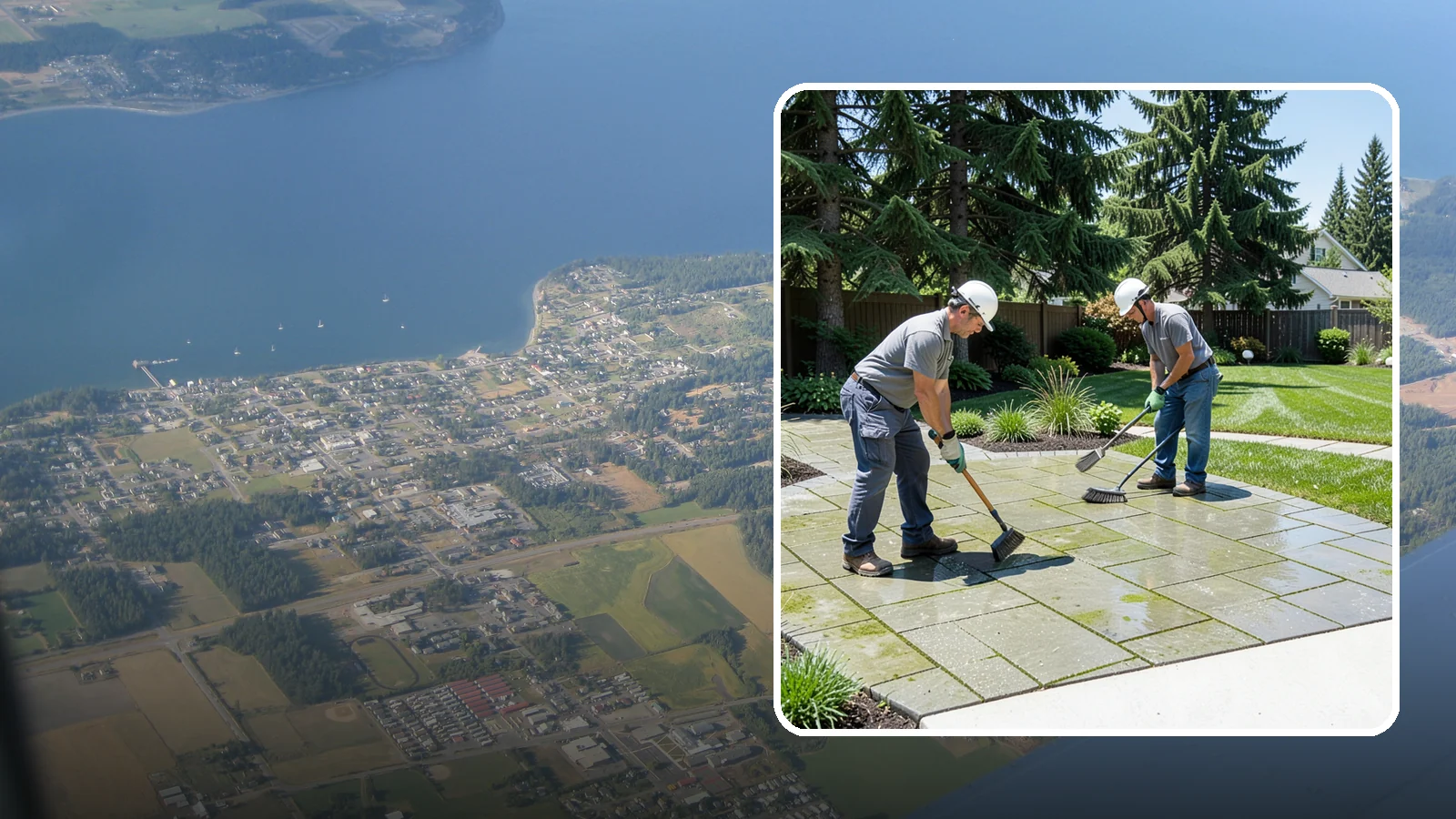Paver Cleaning in Coupeville, Island County, WA - We deep-clean and re-sand paver surfaces to remove the moss, algae, and grime that thrive in Northwest damp.
