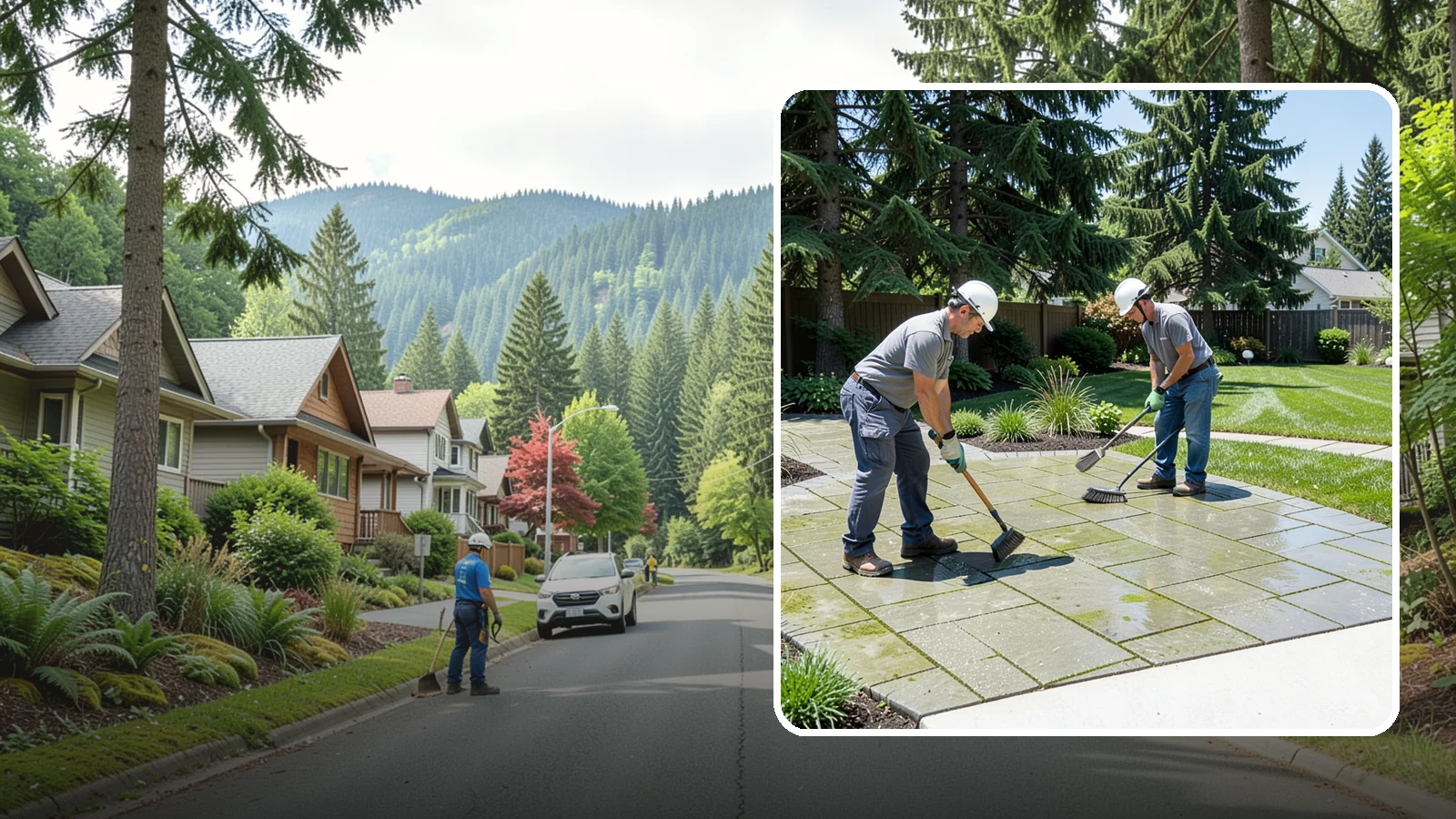 Paver Cleaning in Darrington, Snohomish County, WA - We deep-clean and re-sand paver surfaces to remove the moss, algae, and grime that thrive in Northwest damp.